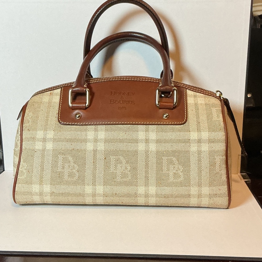 Dooney & Bourke Monogram Canvas and Leather  Satchel Bag